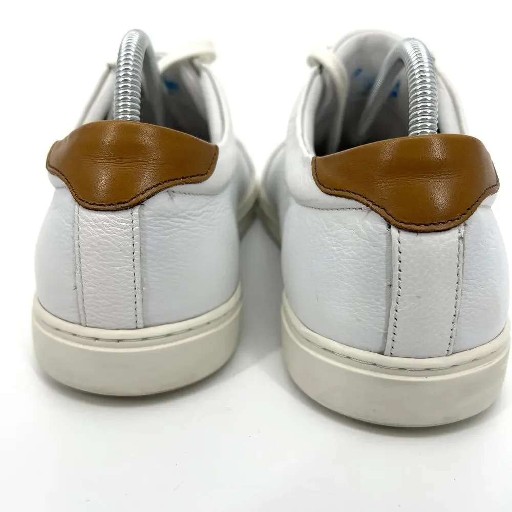Allen Edmonds Mens White Leather Courtside Sneakers Shoes Size 12 D